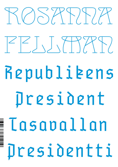 Omslaget till Rosanna Fellmans lyrikbok "Republikens president - Tasavallan presidentti".