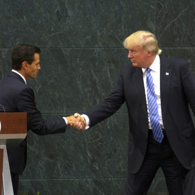 Enrique Pena Nieto och Donald Trump.