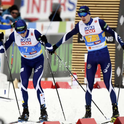Eero Hirvonen och Ilkka Herola i farten på lördagen.