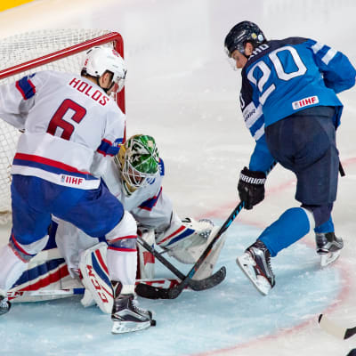 Sebastian Aho i hockey-VM matchen Finland-Norge 2017.