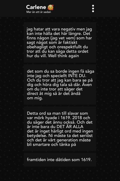 En skärmdump från en chatt