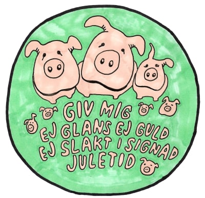illustration med grisansikten