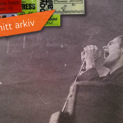 Tidningsurklipp med bild av Kents vokalist Joakim Berg från 1996.