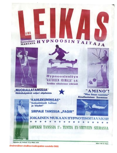 Affisch för Aimo Leikas år 1968.