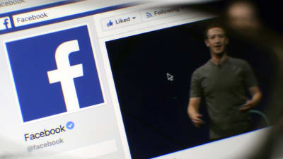 En bild av Facebooks konto på Facebook. Mark Zuckerberg syns till höger.