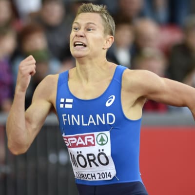 Oskari Mörö löper i EM 2014.