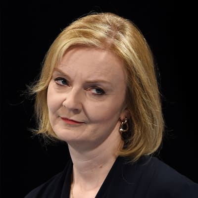 Liz Truss till vänster, Rishi Sunak till höger.
