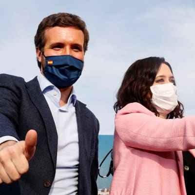 PP:s ledare Pablo Casado och PP:s ledare i Madrid Isable Díaz Ayuso