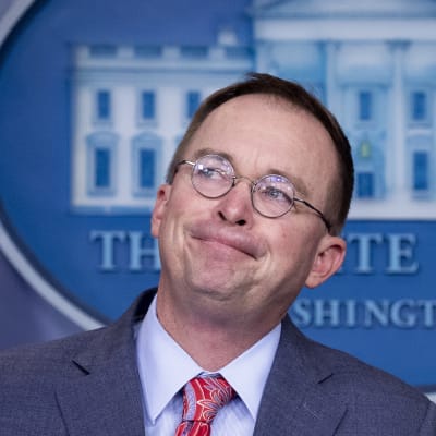 Stabschef Mick Mulvaney under torsdagens uppseendeväckande presskonferens. 