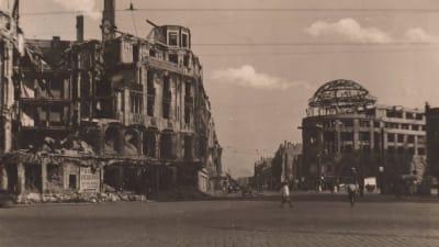 Den förstörda Potsdamerplatsen efter andra världskriget