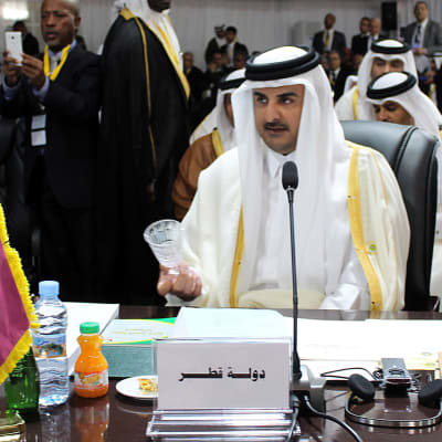 Emiren av Qatar Tamim bin Hamad al-Thani under Arabförbundets möte i Mauretanien 25.7.2016