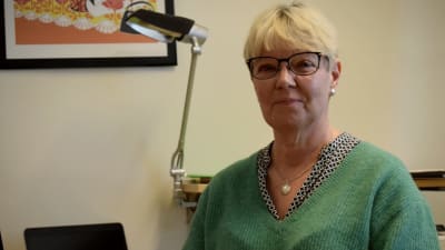 Britt-Mari Norrbacka i sitt kontor