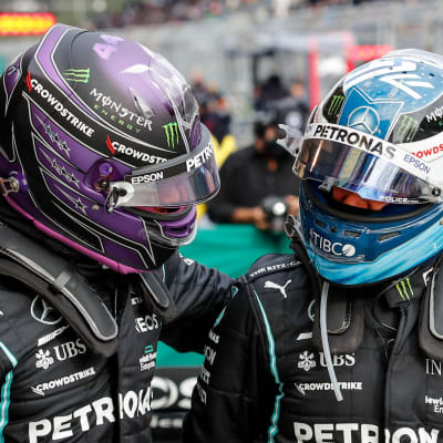 Lewis Hamilton och Valtteri Bottas.