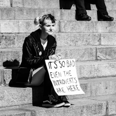 Klimatdemonstrant i Helsingfors.