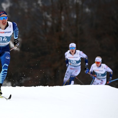 Iivo Niskanen 50 kilometrin kilpailussa Oberstdorfin MM-kisoissa.