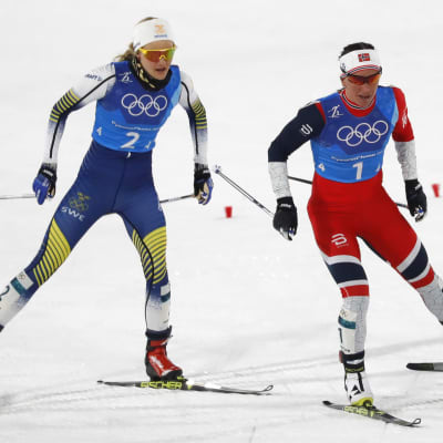Stina Nilsson och Marit Björgen i OS