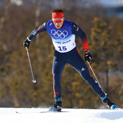 Andrew Musgrave hiihtää Pekingin olympialaisissa.