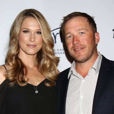 Morgan Beck och Bode Miller under en golfgala i Las Vegas i april 2017.