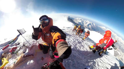 Bergsbestigare på Mount Everest.