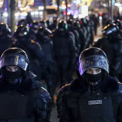 Demonstrationer i Moskva den 2 februari 2021 efter fängelsedom mot Aleksej Navalnyj.