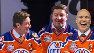 Wayne Gretzky, Jari Kurri och Mark Messier.