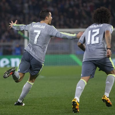 Cristiano Ronaldo och Marcelo, Roma-Real, 17.2.2016.