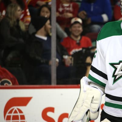 Kari Lehtonen Dallasin maalilla.