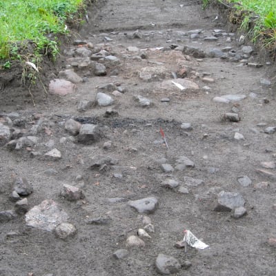 Utgrävningar vid Raseborgs ruiner.