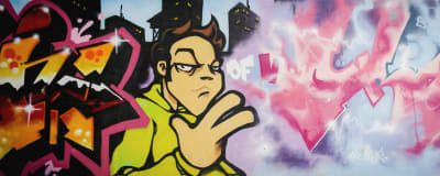 Värikäs graffititeos