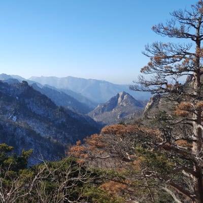 Maisema Seoraksan kansallispuistosta Etelä-Koreasta.