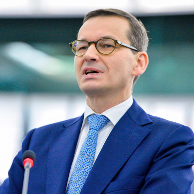 Puolan pääministeri Mateusz Morawiecki puhui Euroopan parlamentissa Strasbourgissa keskiviikkona.