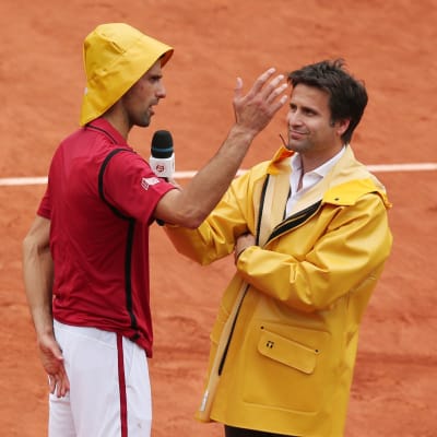 Novak Djokovic i intervju efter segern.