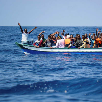 Migranter som räddas på Medelhavet