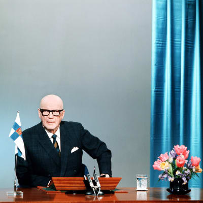 Urho Kekkonen håller Nyårstal 1.1 1972