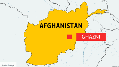 Karta över Afghanistan med staden Ghazni utpekad.
