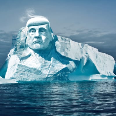 Ett isberg med USA:s presidents ansikte.
