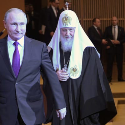 Rysslands president Vladimir Putin och Kirill, patriarken i Moskva