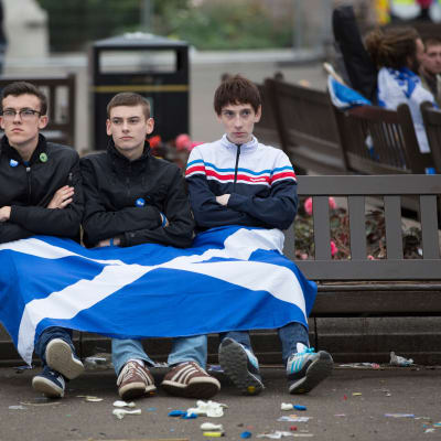 Skotlannin itsenäisyyden kannattajia kansanäänestyksen jälkeen