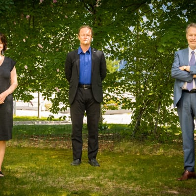 Politiikkaradion vieraat Outi Alanko-Kahiluoto, Juho Eerola ja Ilkka Kanerva