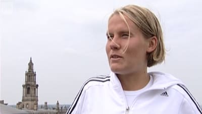Jessica Julin i Sportmagasinets intervju i Preston 2005.