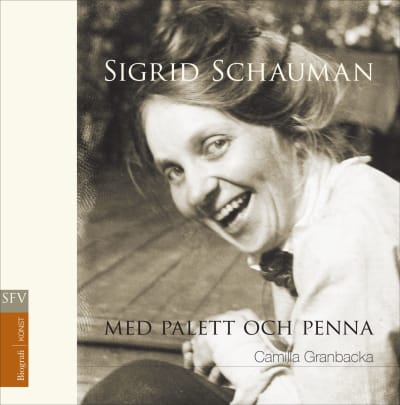 Pärmen till Sigrid Schauman med palett och penna