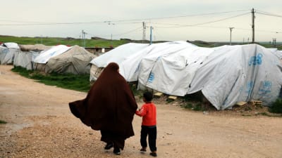 Flyktingläger i Syrien. 