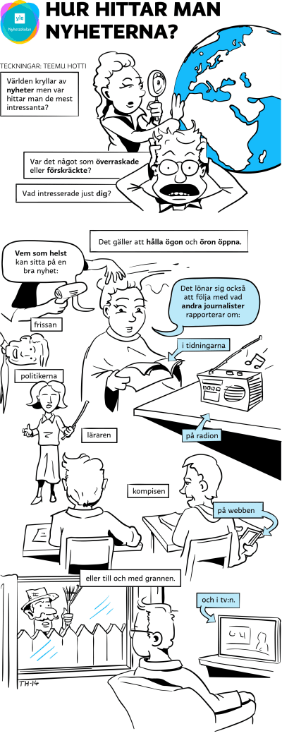 nyhetsskolan, serieteckning