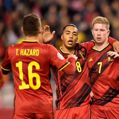 Belgien jublar efter mål.