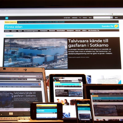 Svenska Yles betatjänst på olika plattformer från mobiltelefoner till tv-skärm