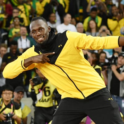 Usain Bolt poserar.