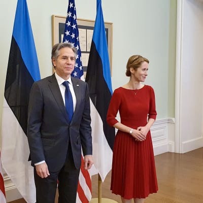 USAs utrikesminister Antony Blinken och Estlands premiärminister Kaja Kallas.