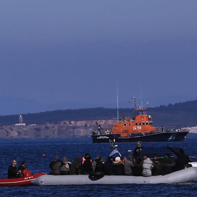 Över 1 000 flyktingar och migranter har sedan veckoslutet tagit sig från Turkiet till grekiska öar i Egeiska havet. Bilden är från ön Lesbos som har tagit emot de flesta flyktingar.  