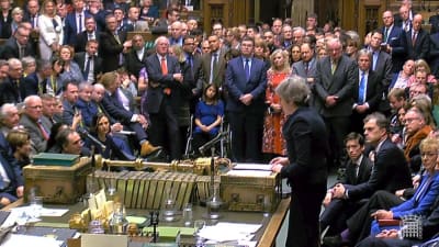 Premiärminister Theresa May talar i det brittiska parlamentets underhus