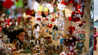 Julmarknad i Madrid.
